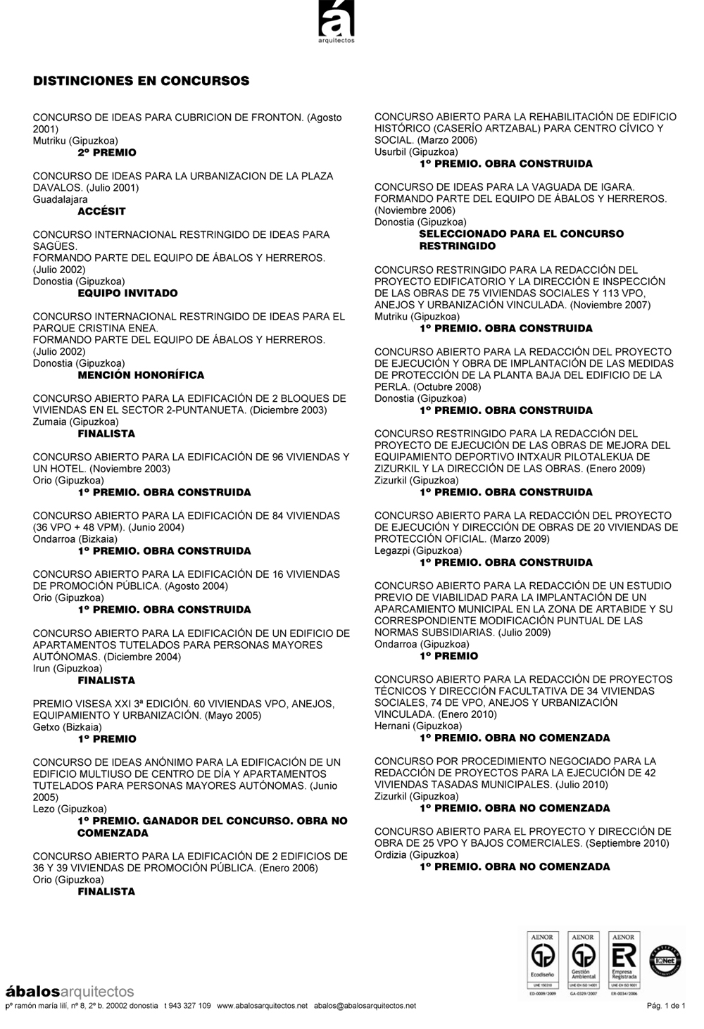 DISTINCIONES